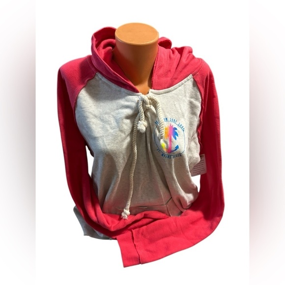 RON JON SURF SHOP NWT Fort Myers Red Pink Gray Hoodie Logo Tassel NEW XL Beach - Picture 1 of 10